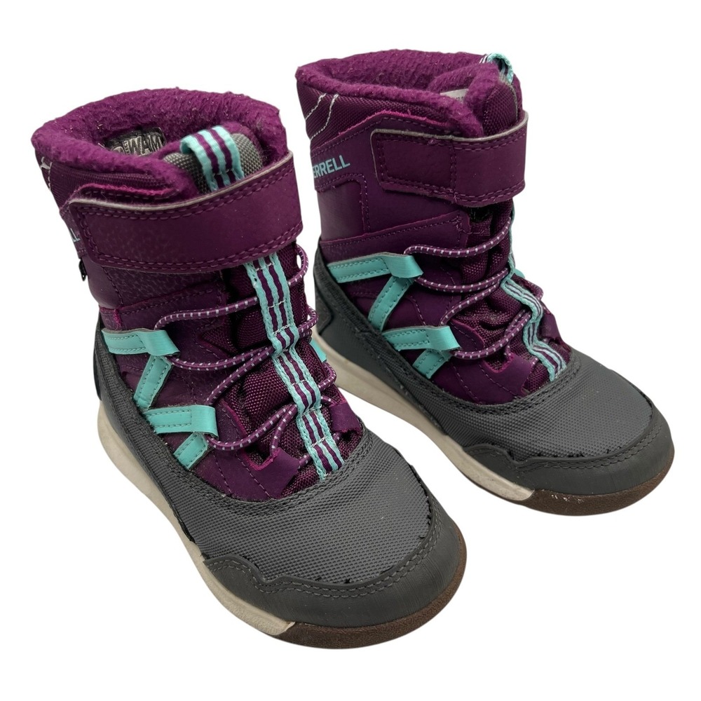 Merrell Toddler Girls 7M Snow Crush Jr WaterProof Winter Boots Purple Teal